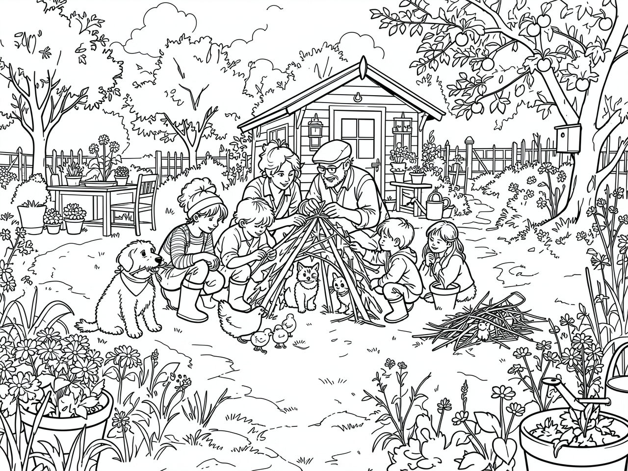kleurplaat-68-Krieltje_en_de_takkenhut